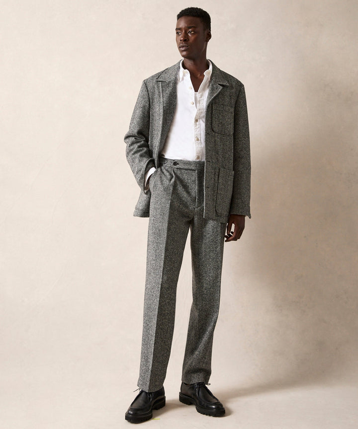 Seettax | Pantalon en laine Donegal gris pour homme