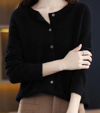 Siorae | Cardigan Col Rond Décontracté pour Femmes