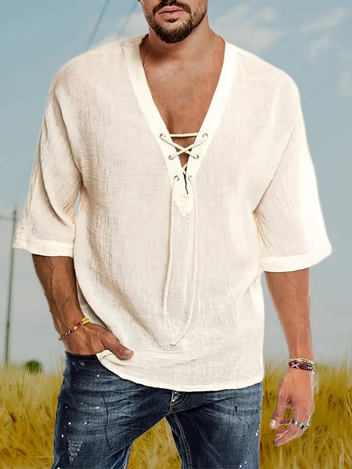 Nerian | Confortable Henley à Lacets pour Hommes