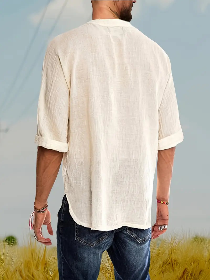 Nerian | Confortable Henley à Lacets pour Hommes