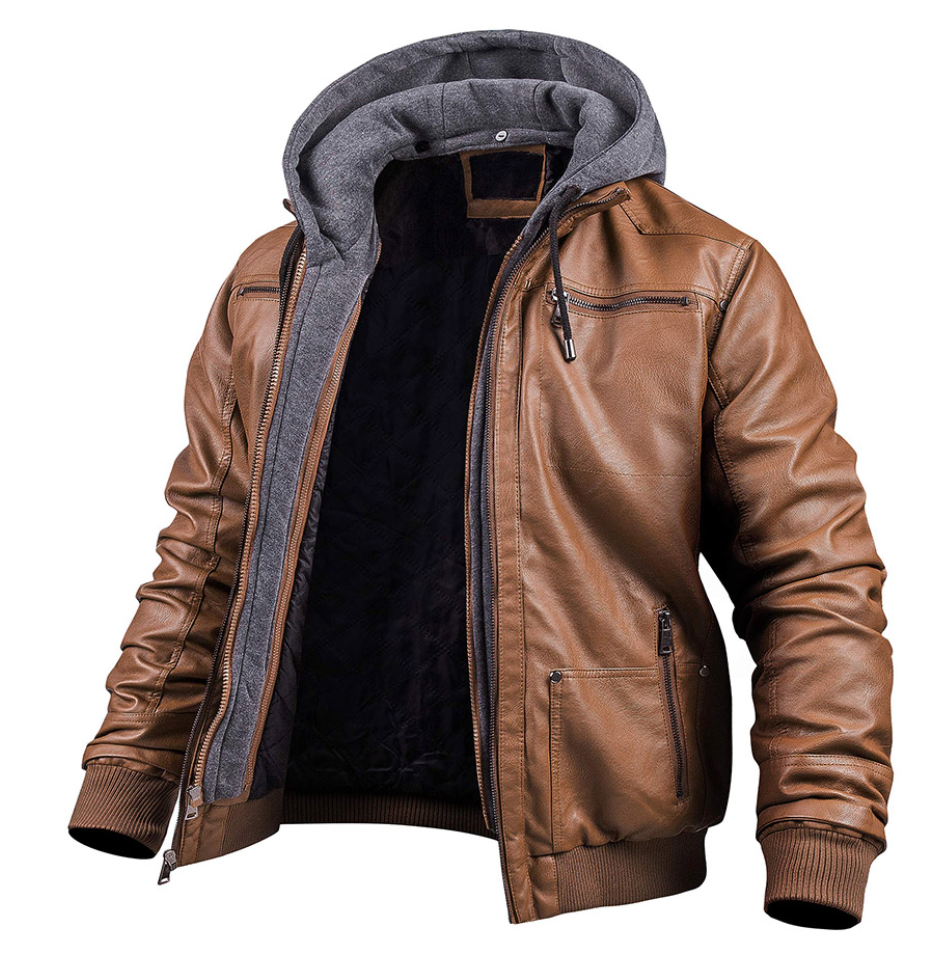 Luenar | Veste en cuir chaude pour hommes