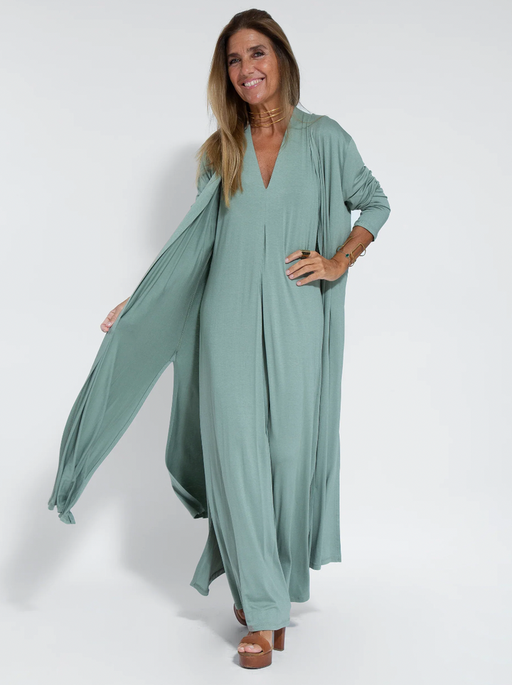 Eanasa robe longue et veste fluide pour femmes - Eva