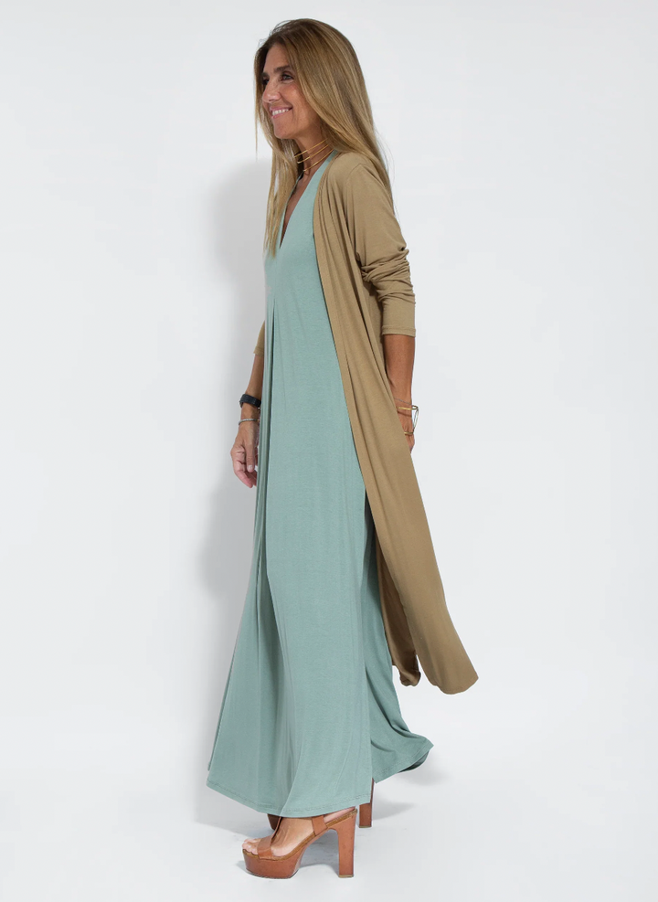 Eanasa robe longue et veste fluide pour femmes - Eva