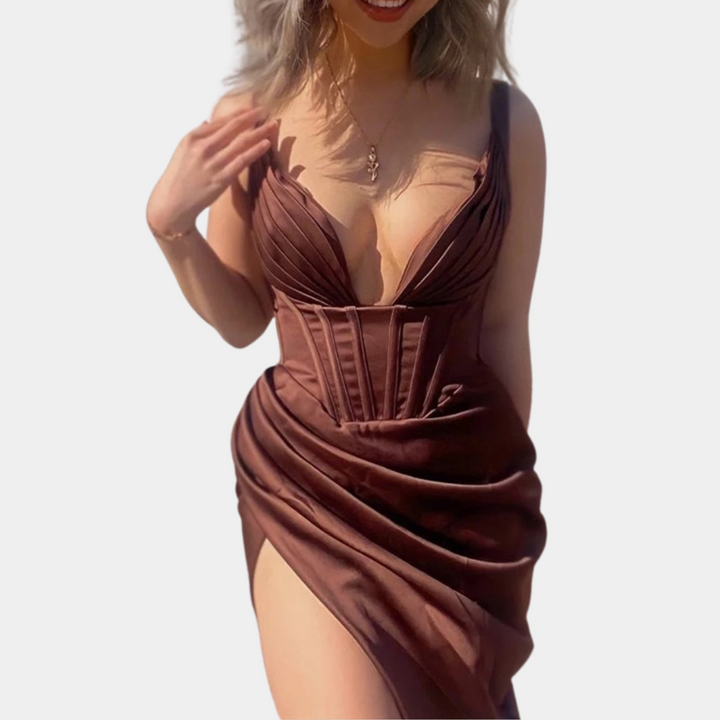 Rievara | Élégant robe longue fendue pour femmes