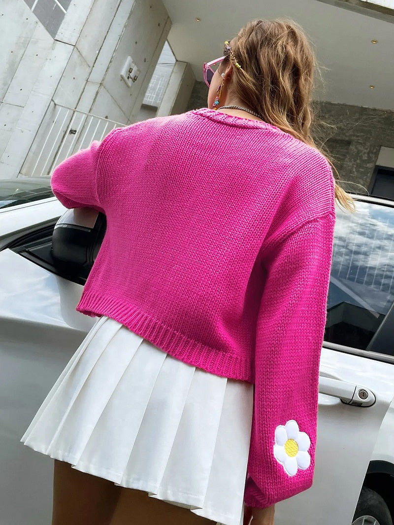 Leosiana | Cardigan en tricot fleuri pour femme