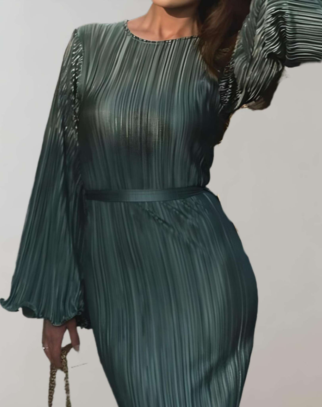 Viaynema | Robe longue cintrée à plis