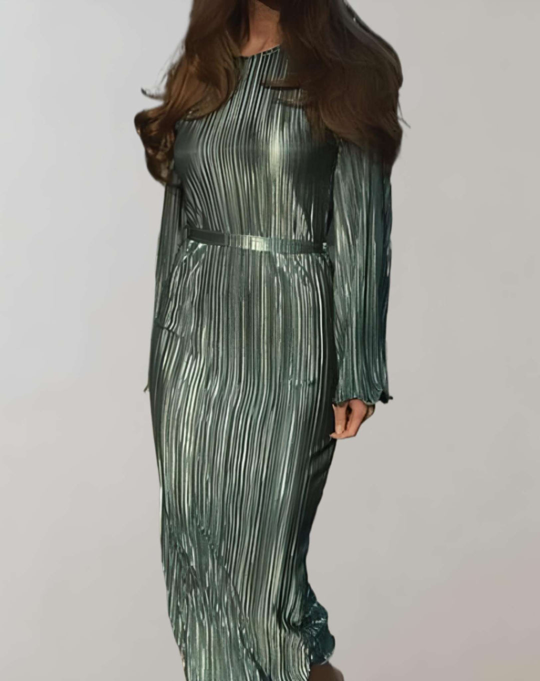 Viaynema | Robe longue cintrée à plis