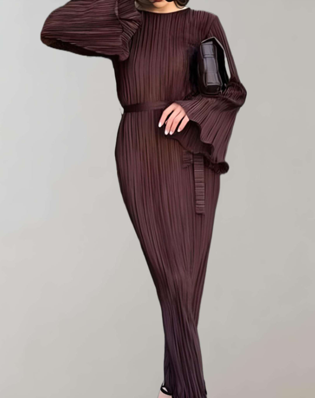Viaynema | Robe longue cintrée à plis