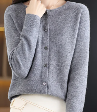 Siorae | Cardigan Col Rond Décontracté pour Femmes