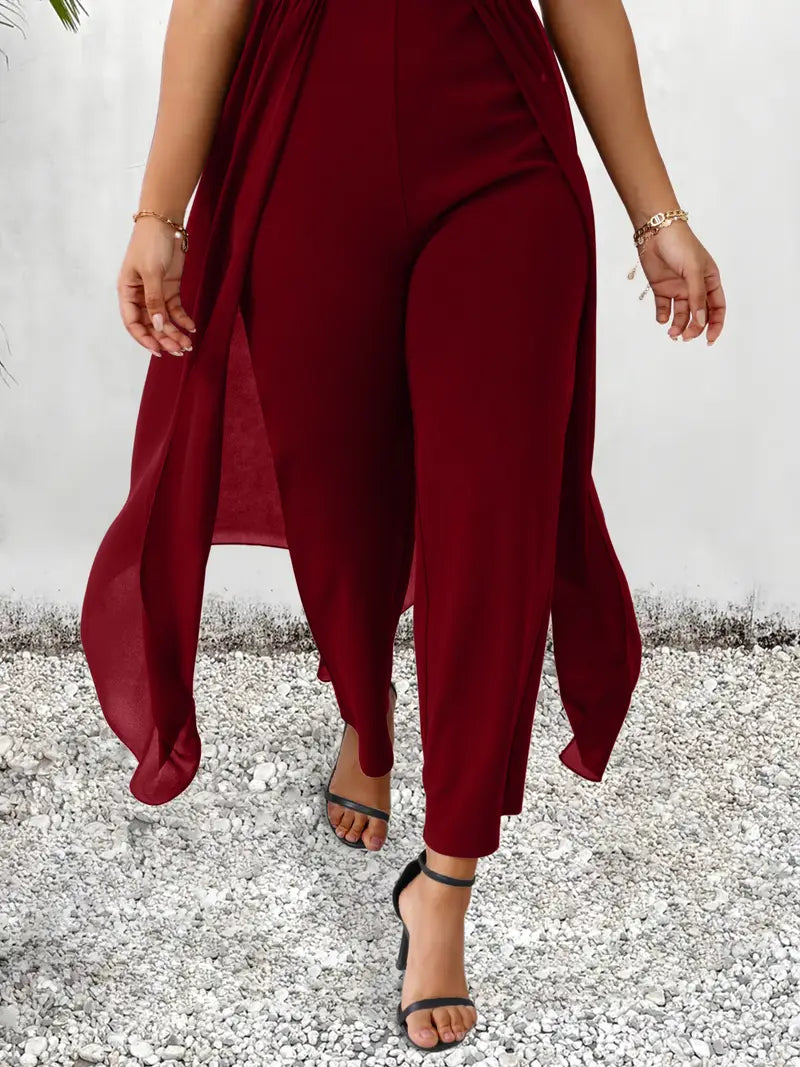 Eettaxa | Élégant Jumpsuit Droit sans Manches pour Femmes