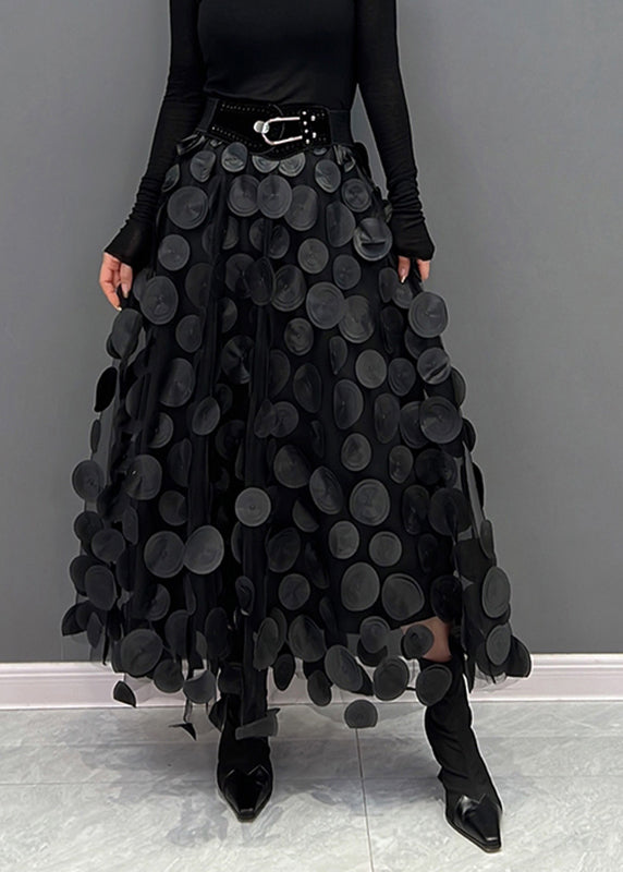 Soevala | Élégante jupe en tulle à pois et patchwork