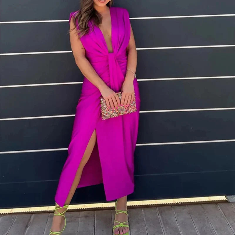 Leettala | Robe Élégante Fendue Soirée pour Femmes