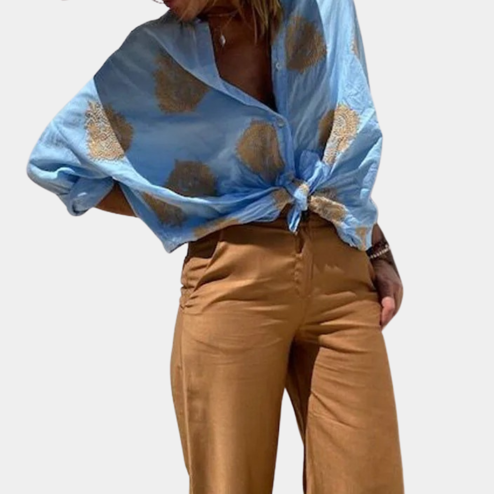 Laaynena | Chemise Imprimée Manches Longues Pour Femmes