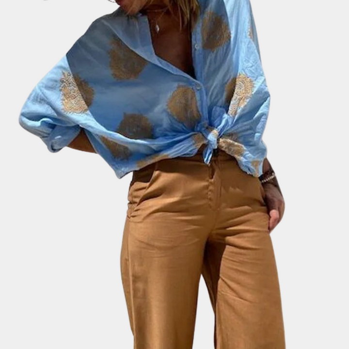 Laaynena | Chemise Imprimée Manches Longues Pour Femmes