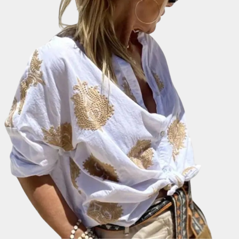 Laaynena | Chemise Imprimée Manches Longues Pour Femmes
