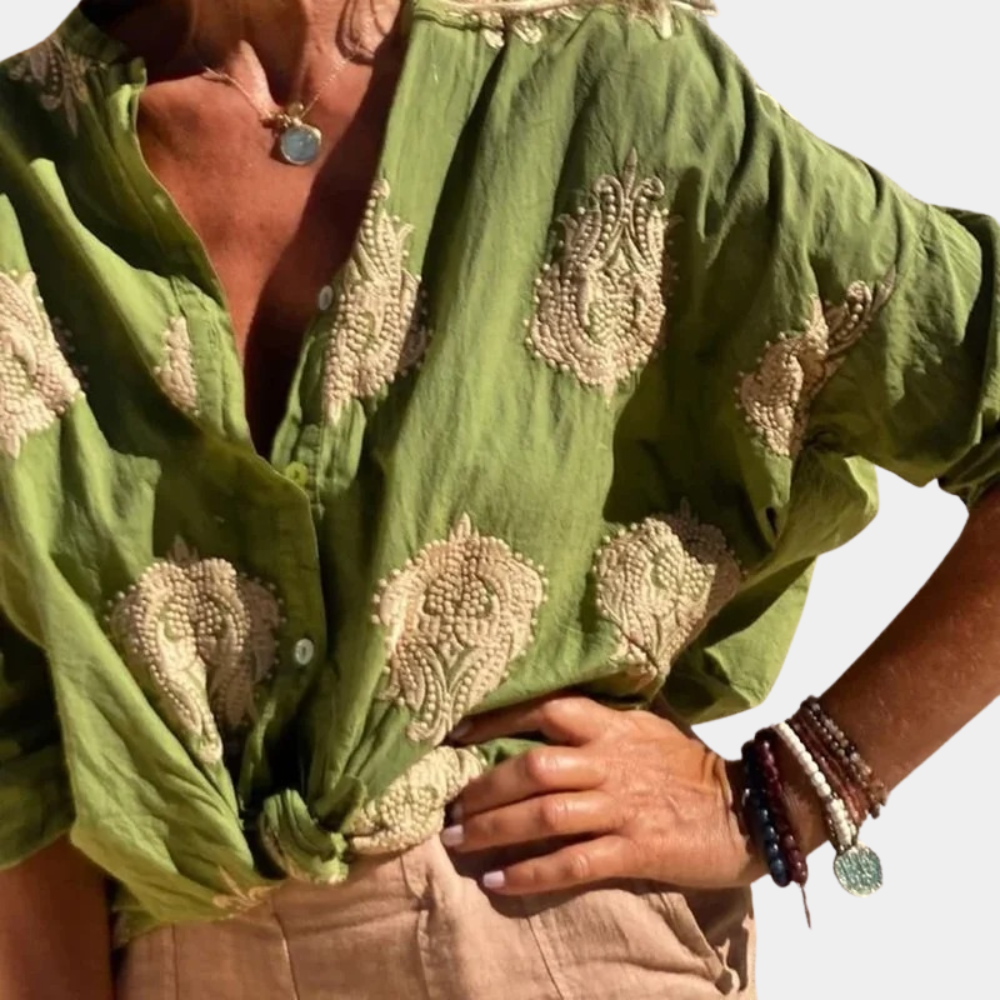 Laaynena | Chemise Imprimée Manches Longues Pour Femmes