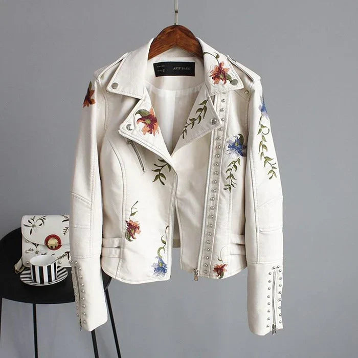 Niellema | Veste Cuir Brodée pour Femmes