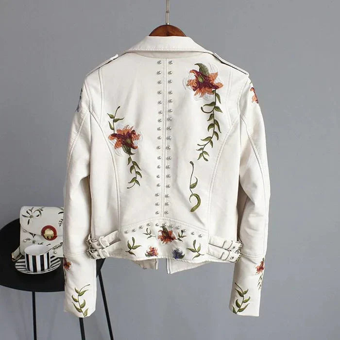 Niellema | Veste Cuir Brodée pour Femmes
