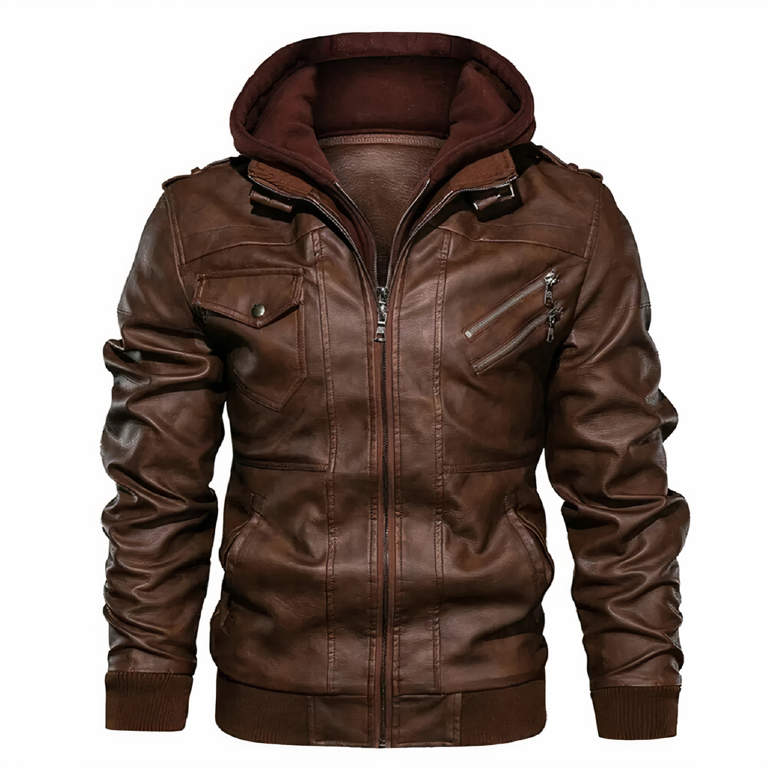 Moirax | Veste moto en simili cuir pour hommes