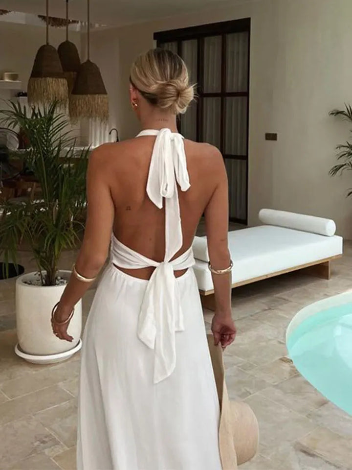 Laoraxa | Robe longue fendue dos nu sexy pour femmes