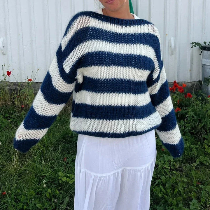 Noelleaxa | Cardigan ample à rayures pour femmes
