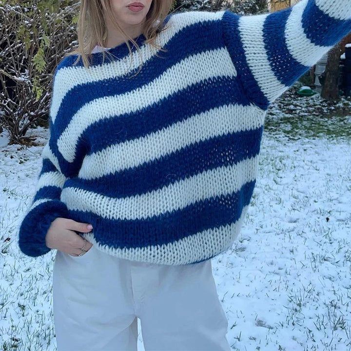 Noelleaxa | Cardigan ample à rayures pour femmes