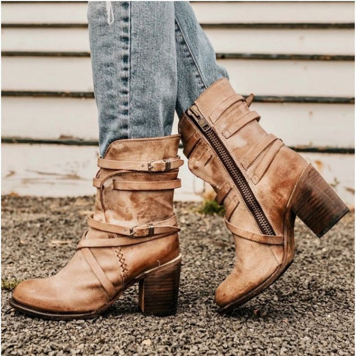 Eelleama | Bottes en cuir élégantes pour femmes
