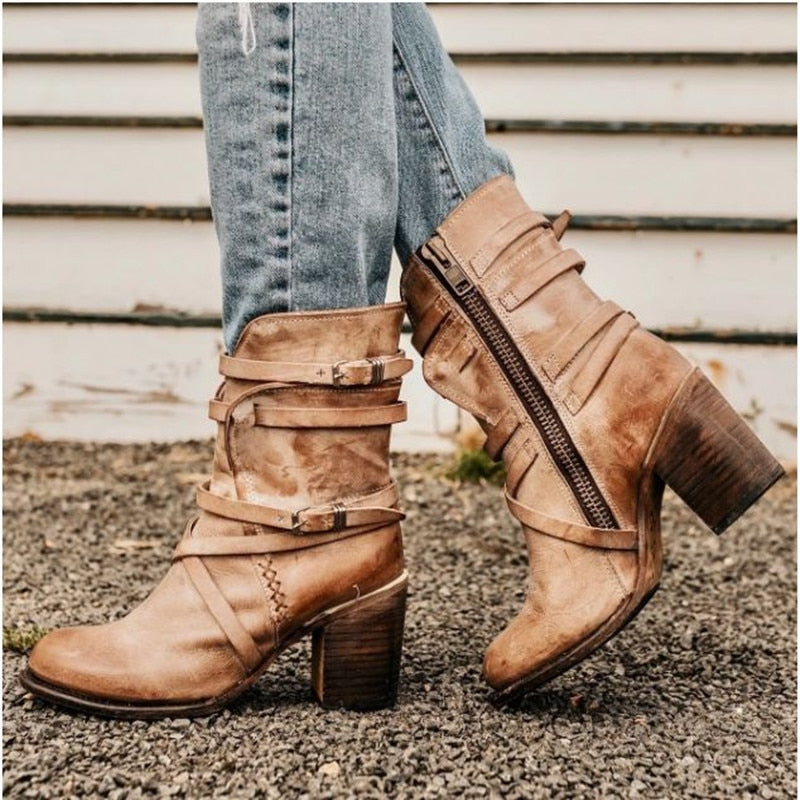 Eelleama | Bottes en cuir élégantes pour femmes