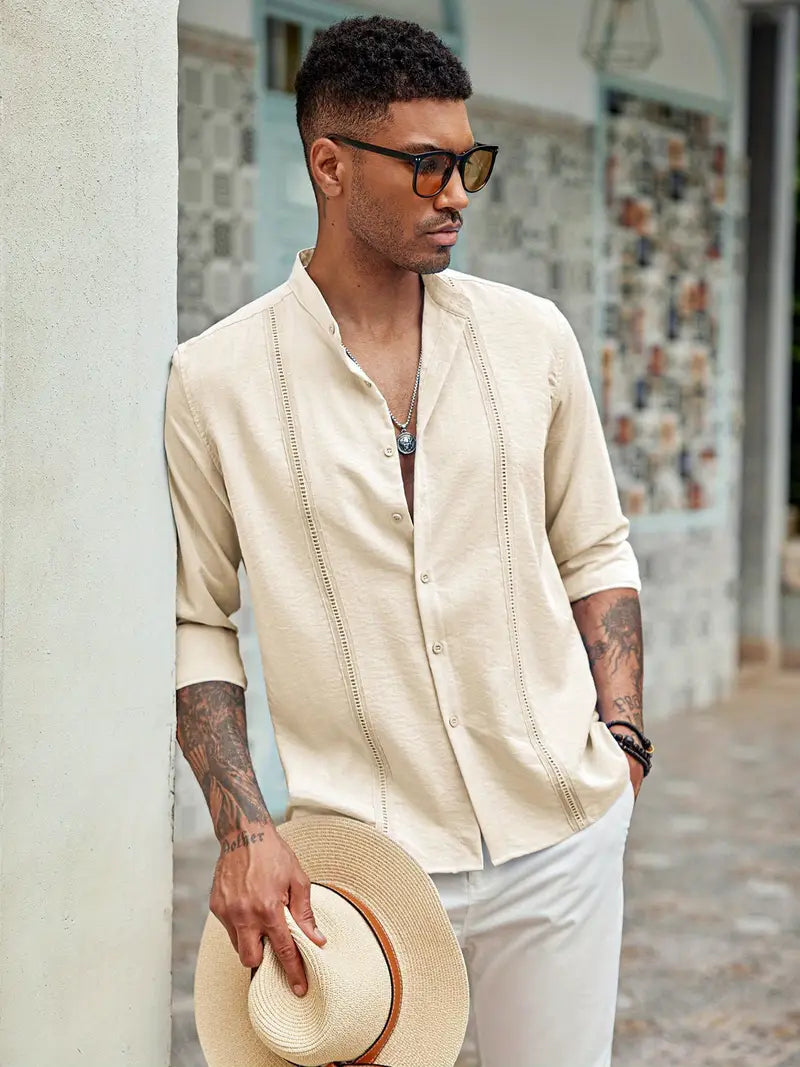 Vaettas | Élégante Chemise Cubaine Légère pour Homme