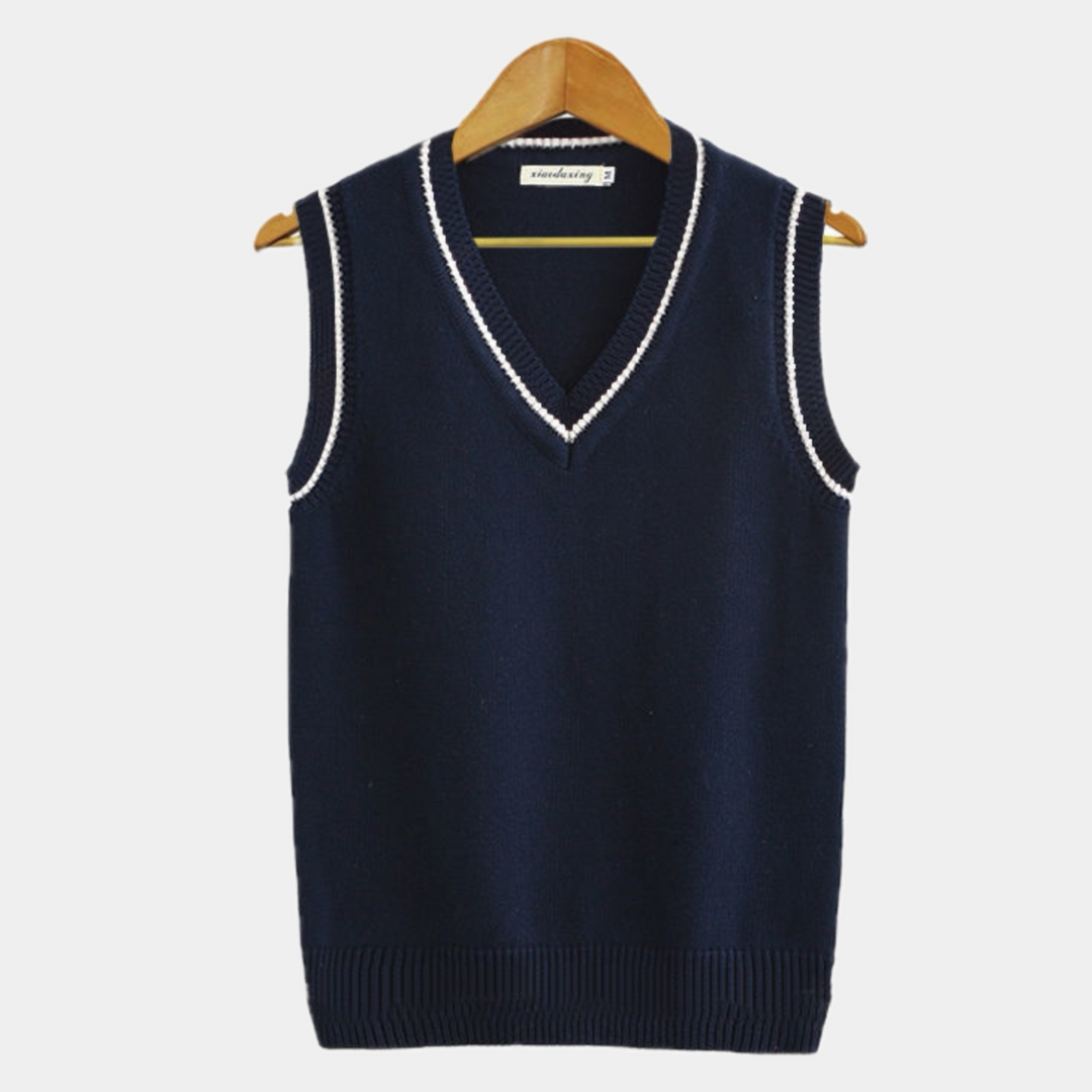 Viayax | Gilet rayé à col en V pour hommes