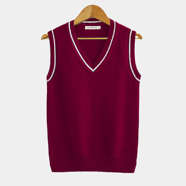 Viayax | Gilet rayé à col en V pour hommes