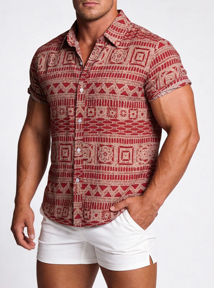 Raunan | Blouse ethnique géométrique pour hommes