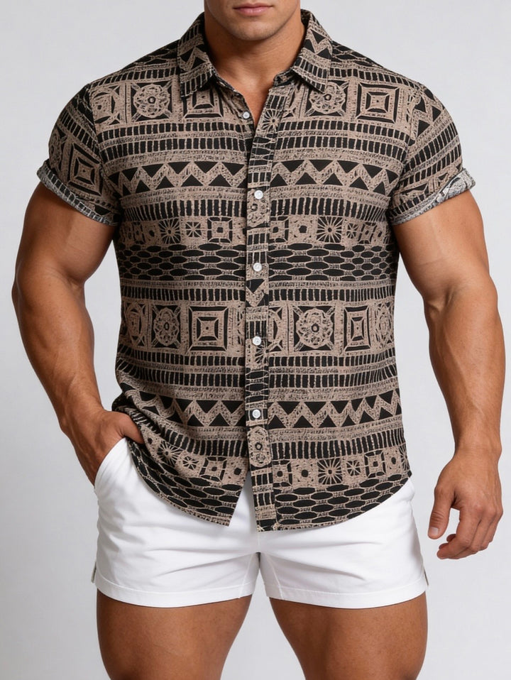 Raunan | Blouse ethnique géométrique pour hommes