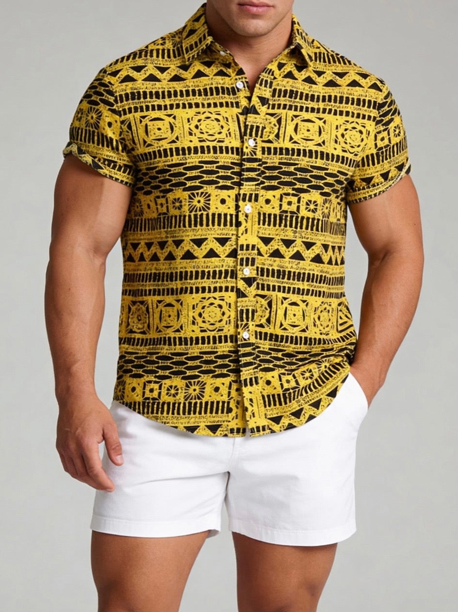 Raunan | Blouse ethnique géométrique pour hommes