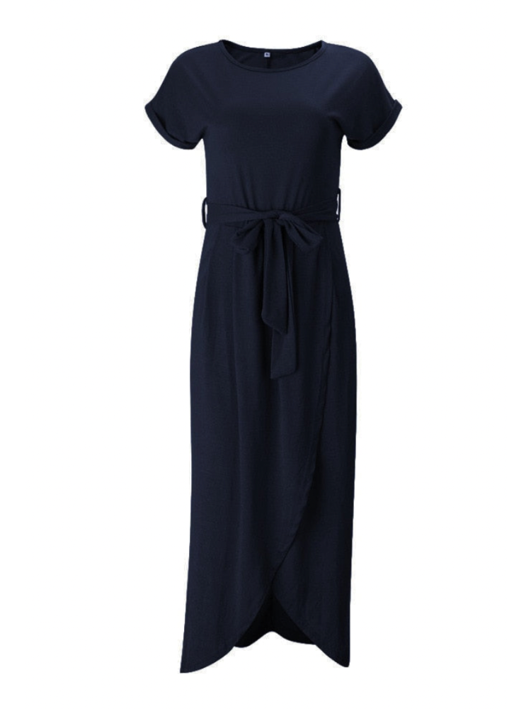 Saenama | Robe Asymétrique à Manches Courtes pour Femmes