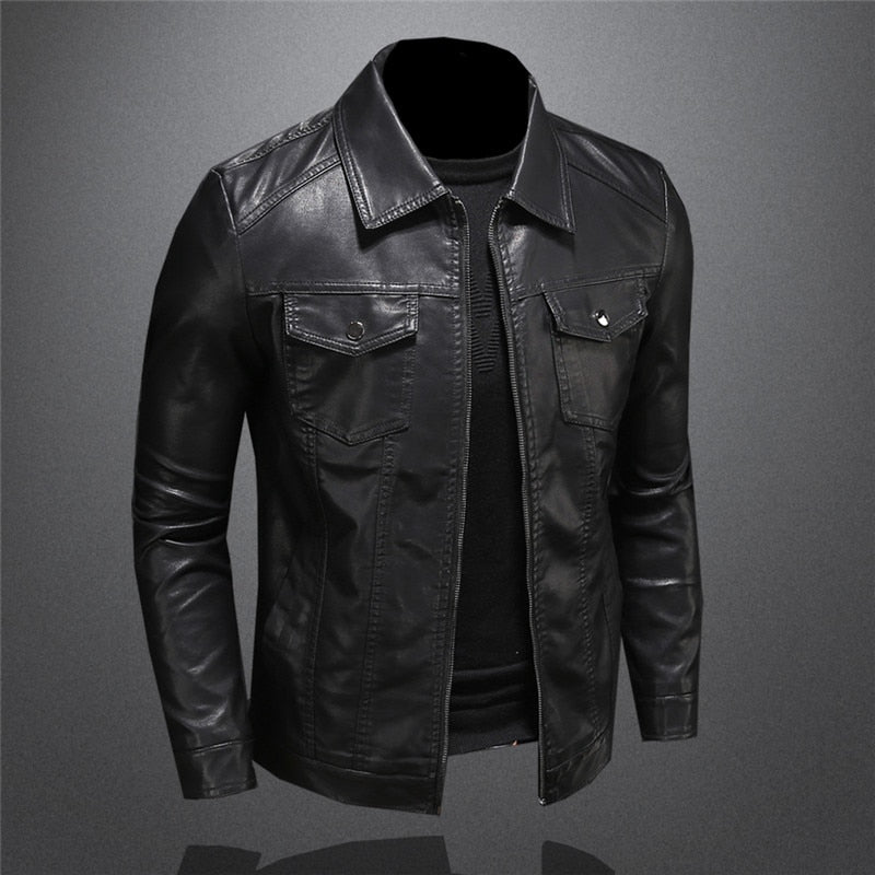 Neayner | Veste en cuir classique pour hommes