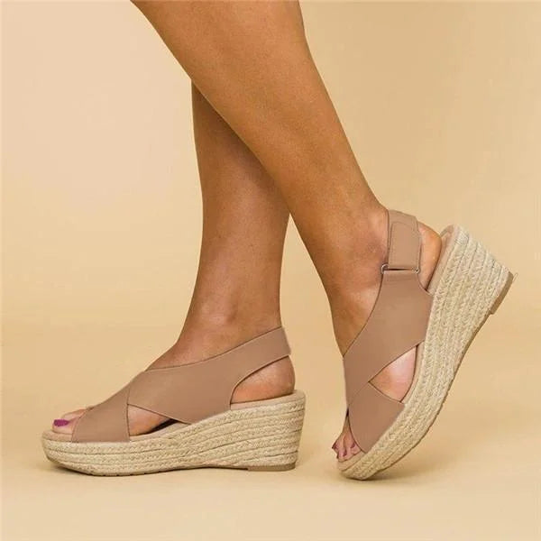Nounana Confortable Compensées Sandales – Tamara