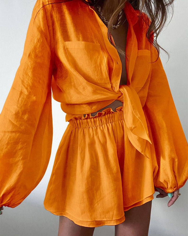 Leenana | Costume casual stylé à volants pour femme