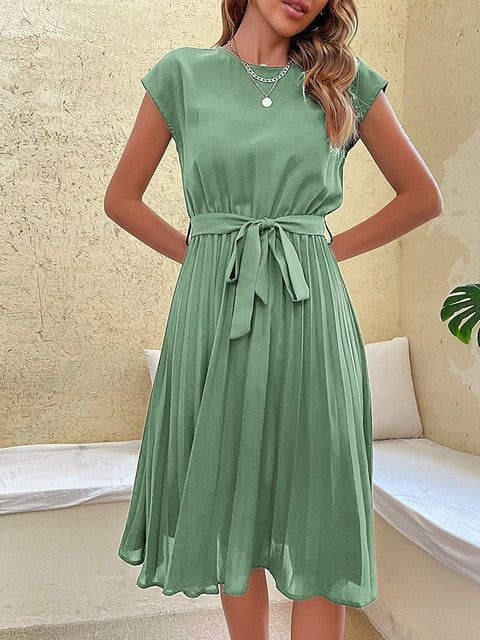 Naelleaxa | Elégante robe d'été avec ceinture et ligne A fluide