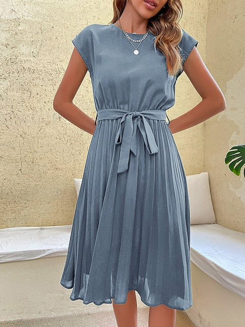 Naelleaxa | Elégante robe d'été avec ceinture et ligne A fluide