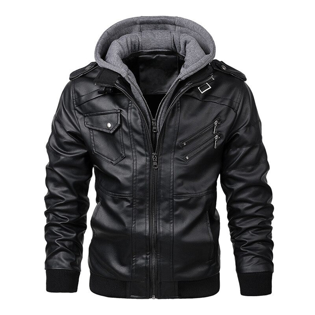 Vianal | Veste en cuir à capuche homme