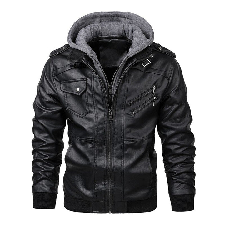 Vianal | Veste en cuir à capuche homme