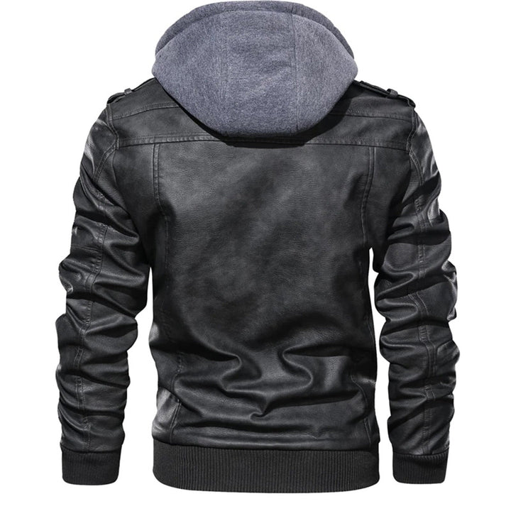 Vianal | Veste en cuir à capuche homme