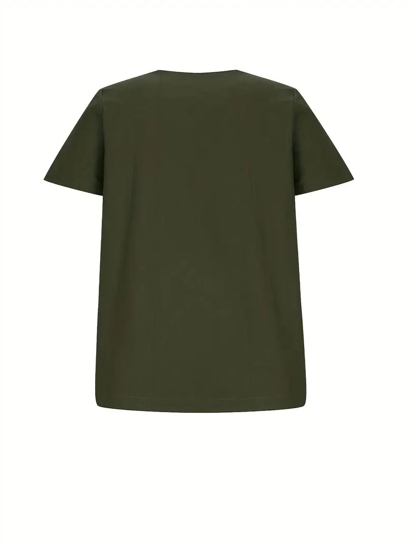 Riaynema | T-shirt décontracté à boutons pour femmes