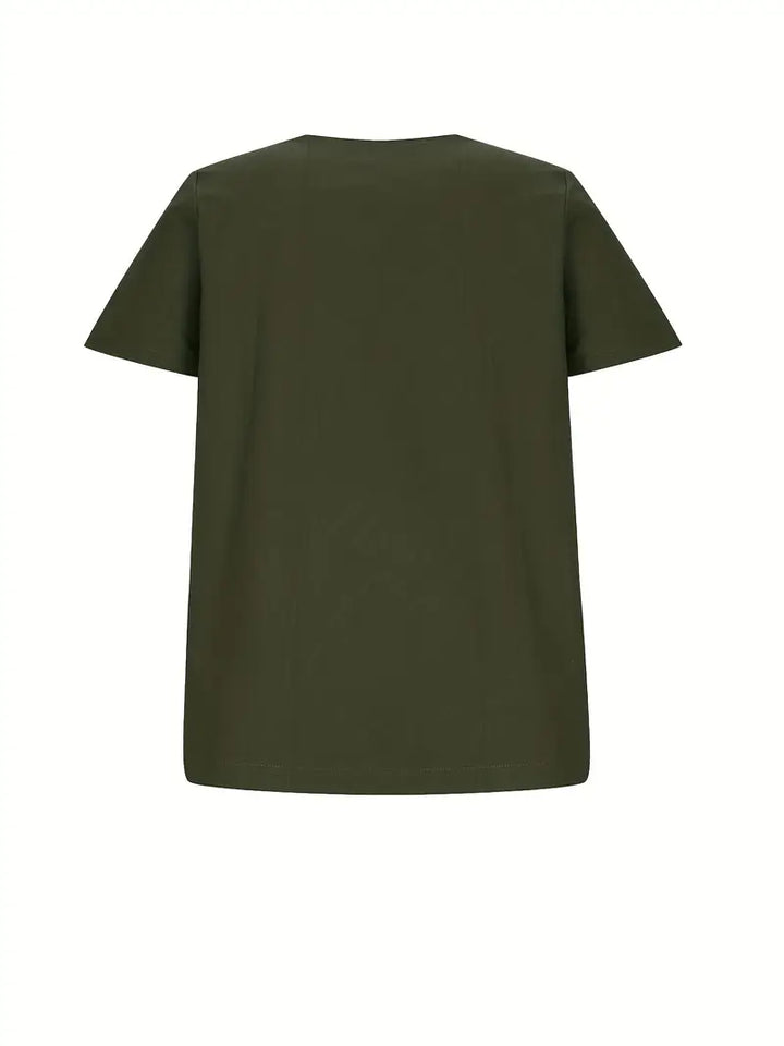 Riaynema | T-shirt décontracté à boutons pour femmes