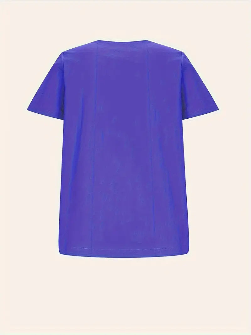 Riaynema | T-shirt décontracté à boutons pour femmes