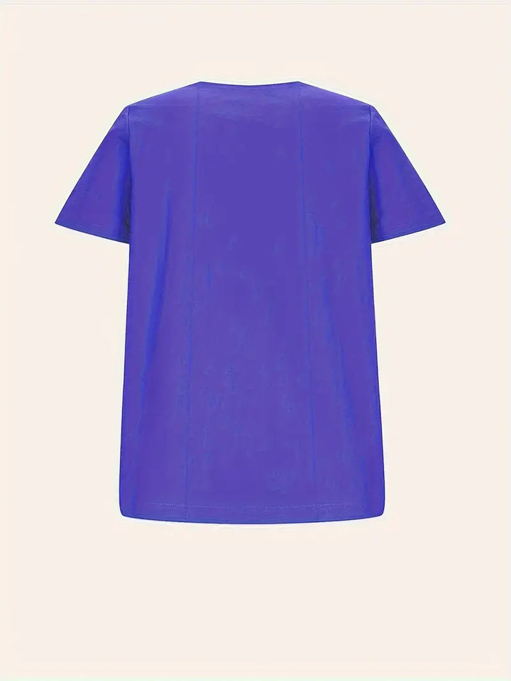 Riaynema | T-shirt décontracté à boutons pour femmes