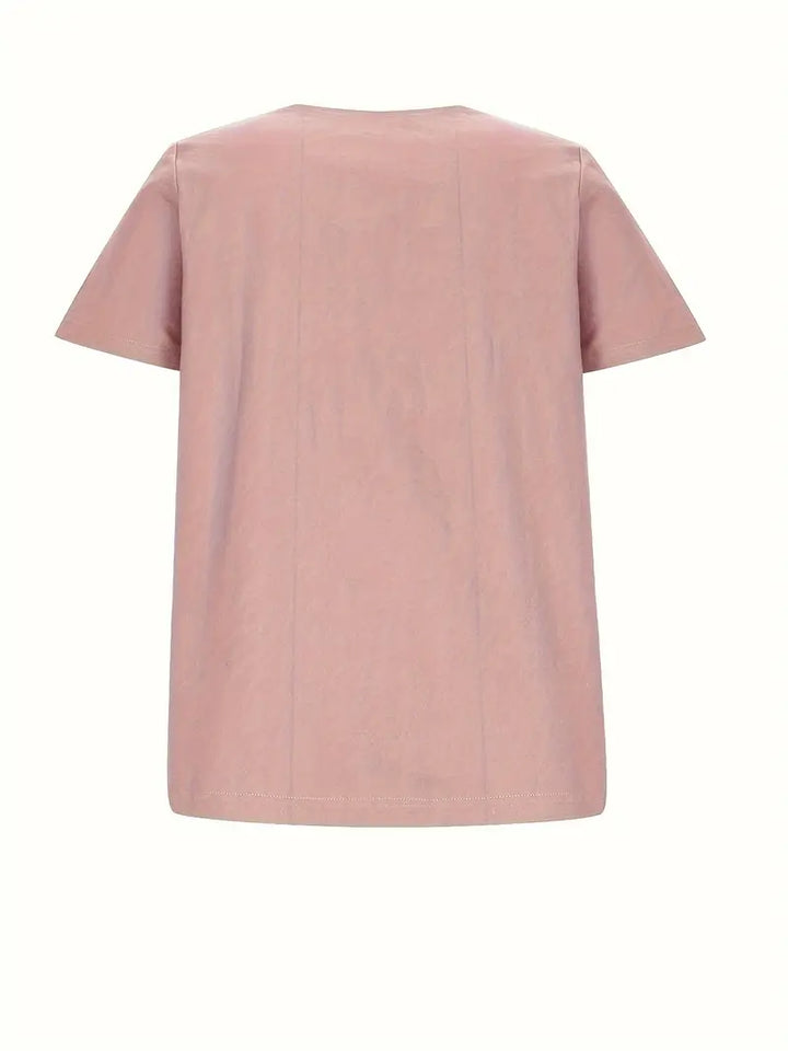 Riaynema | T-shirt décontracté à boutons pour femmes