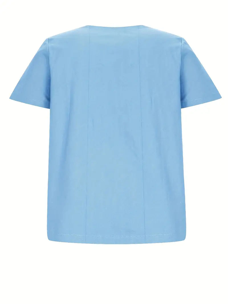 Riaynema | T-shirt décontracté à boutons pour femmes