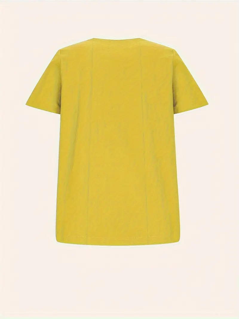 Riaynema | T-shirt décontracté à boutons pour femmes